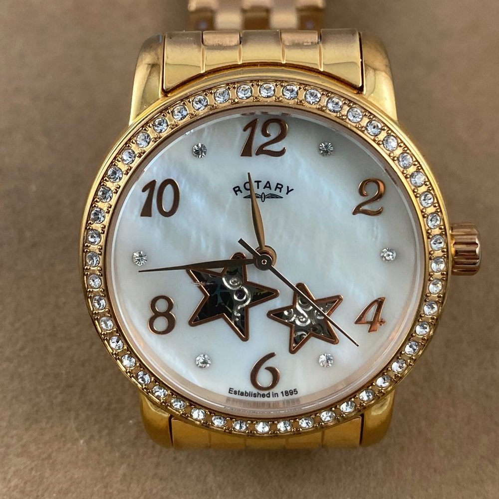 Swiss Rotary Automatic 18K Rose Gold Plating Color CelestiaStars l Watch